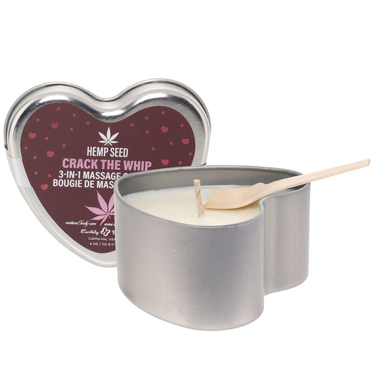 3-in-1 Massage Heart Candle 4oz/113g in Crack The Whip