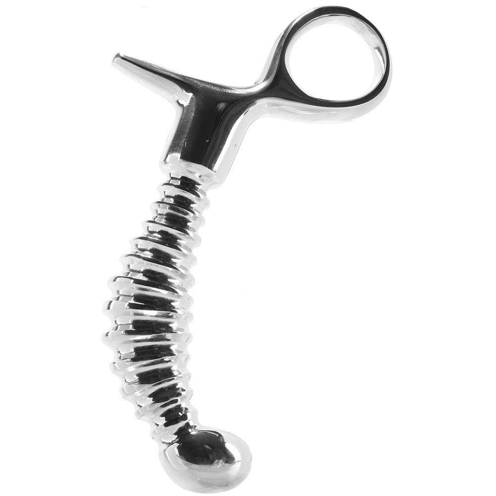 Stainless Steel Ribbed Prostate Massager