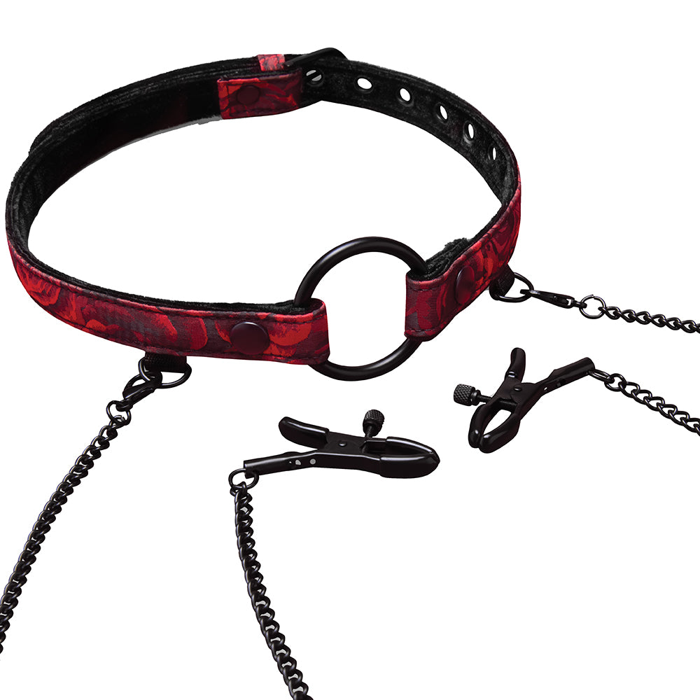 Secret Kisses Rosegasm Ring Gag With Clamps – Pinkcherry